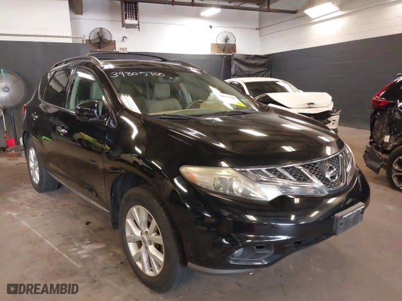 2011 Nissan Murano SV with VIN JN8AZ1MWXBW187833, listed as a IAAI auction lot 39805700 with 114,649 mi miles. Bid and sale history available at carsss.com. Image 1.