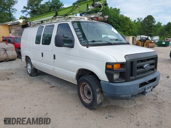 2012 Ford Econoline Cargo Commercial with VIN 1FTNE1EWXCDA09215, listed as a IAAI auction lot 42119854 with 141,625 mi miles and . Bid and sale history available at DreamBid. Image 1.