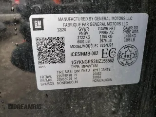 2021 Cadillac XT5 AWD Sport z VIN 1GYKNGRS3MZ158562, wystawiony jako Copart lot #43593295 z przebiegiem 32 293 mil mil oraz Szkoda całkowita • Salvage title. Historia ofert i sprzedaży dostępna na DreamBid. Obrazek 12.