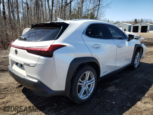 2021 Lexus UX 250h with VIN JTHP9JBH6M2039598, listed as a Copart auction lot 53758085 with 66,383 mi miles and Salvage title. Bid and sale history available at DreamBid. Image 3.