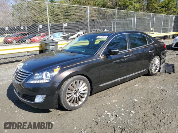 2014 Hyundai Equus Signature with VIN KMHGH4JH9EU083832, listed as a Copart auction lot 50416535 with 92,508 mi miles and Salvage Title. Bid and sale history available at DreamBid. Image 1.