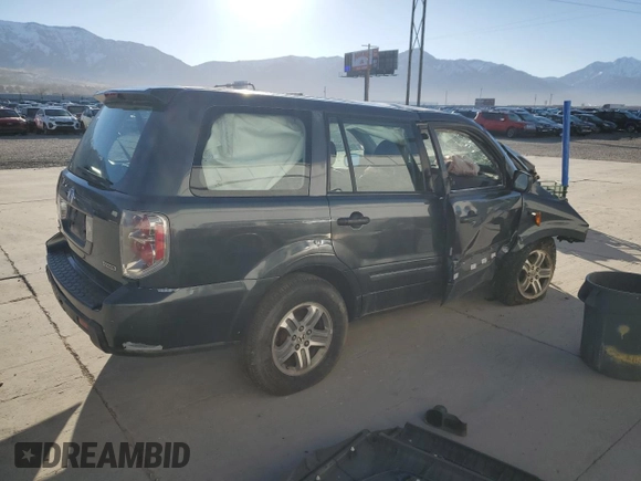 2006 Honda Pilot LX with VIN 2HKYF18196H512940, listed as a Copart auction lot 50449065 with 0 mi miles and Salvage Title. Bid and sale history available at carsss.com. Image 3.