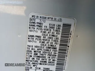 2012 Nissan Murano S with VIN JN8AZ1MU3CW120328, listed as a Copart auction lot 74392244 with 172,296 mi miles and Salvage Title. Bid and sale history available at carsss.com. Image 15.