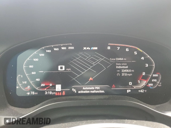 2022 BMW X4 M z VIN 5YM23EC00N9K92218, wystawiony jako Copart lot #47554585 z przebiegiem 33 464 mil mil oraz Szkoda całkowita • Salvage title. Historia ofert i sprzedaży dostępna na DreamBid. Obrazek 9.