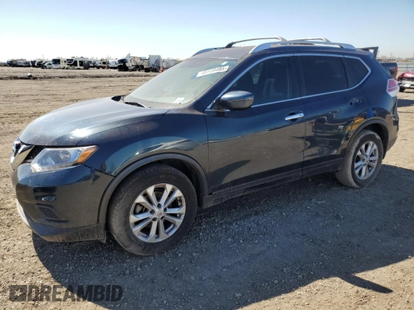 2016 Nissan Rogue SV with VIN KNMAT2MT7GP721008, listed as a Copart auction lot 48559485 with 187,319 mi miles and Salvage Title. Bid and sale history available at carsss.com. Image 1.