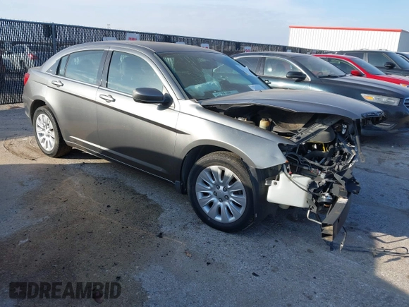 2013 Chrysler 200 LX with VIN 1C3CCBAG1DN736311, listed as a IAAI auction lot 41581741 with 143,892 mi miles. Bid and sale history available at carsss.com. Image 1.