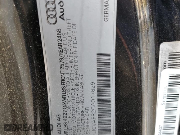 2012 Audi S5 Premium Plus z VIN WAUCVAFR2CA017629, wystawiony jako Copart lot #52552015 z przebiegiem 139 330 mil mil oraz Szkoda całkowita • Salvage title. Historia ofert i sprzedaży dostępna na DreamBid. Obrazek 12.