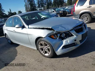 2008 BMW 3 Series 328i with VIN WBAVA37538NL58078, listed as a IAAI auction lot 41693224 with 147,128 mi miles. Bid and sale history available at carsss.com. Image 1.