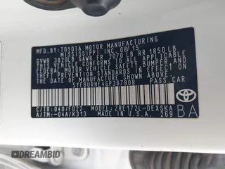 2016 Toyota Corolla L with VIN 5YFBURHE4GP367808, listed as a IAAI auction lot 41893231 with 156,999 mi miles and . Bid and sale history available at DreamBid. Image 9.