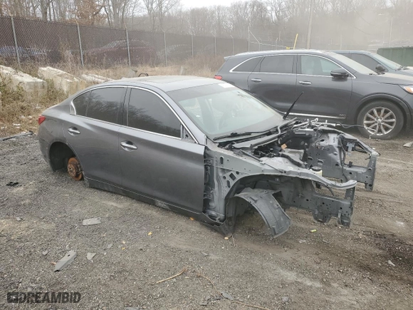 2015 Infiniti Q50 Premium with VIN JN1BV7AR0FM416683, listed as a Copart auction lot 47073795 with 0 mi miles and Salvage Title. Bid and sale history available at carsss.com. Image 4.