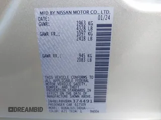 2024 Nissan Altima S with VIN 1N4BL4BV8RN374491, listed as a IAAI auction lot 40843321 with 19,992 mi miles and . Bid and sale history available at carsss.com. Image 9.