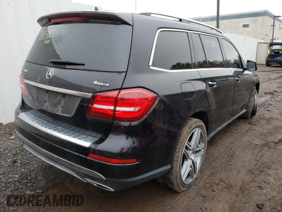 2017 Mercedes-Benz GLS with VIN 4JGDF6EE7HA903612, listed as a Copart auction lot 65198992 with 63,529 mi miles. Bid and sale history available at carsss.com. Image 4.
