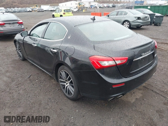 2017 Maserati Ghibli with VIN ZAM57XSA3H1197716, listed as a IAAI auction lot 41918916 with 47,779 mi miles. Bid and sale history available at carsss.com. Image 3.