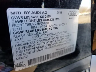 2018 Audi Q5 Premium Plus with VIN WA1BNAFY1J2231163, listed as a Copart auction lot 87903195 with 33,941 mi miles and Salvage Title. Bid and sale history available at carsss.com. Image 13.