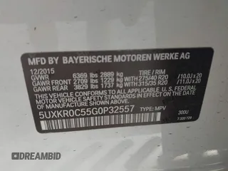 2016 BMW X5 xDrive35i z VIN 5UXKR0C55G0P32557, wystawiony jako IAAI lot #42235246 z przebiegiem 104 947 mil mil oraz . Historia ofert i sprzedaży dostępna na DreamBid. Obrazek 9.