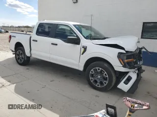 2024 Ford F-150 STX with VIN 1FTEW2LP8RKD25196, listed as a Copart auction lot 49453105 with 13,449 mi miles and Salvage Title. Bid and sale history available at carsss.com. Image 4.