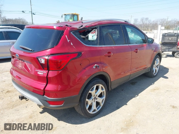 2019 Ford Escape Titanium with VIN 1FMCU9J96KUA11515, listed as a IAAI auction lot 41768523 with 48,007 mi miles. Bid and sale history available at carsss.com. Image 4.
