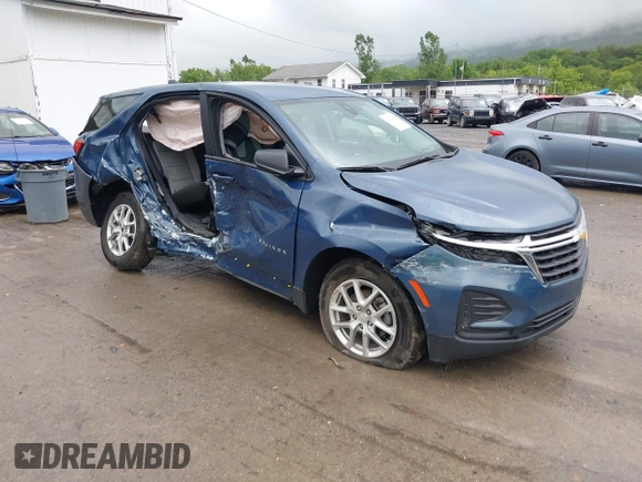 2024 Chevrolet Equinox LS with VIN 3GNAXHEG1RL169794, listed as a IAAI auction lot 42318001 with 35,007 mi miles and . Bid and sale history available at DreamBid. Image 1.