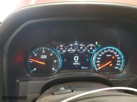 2018 GMC Sierra 1500 Denali with VIN 3GTU2PEJ3JG622238, listed as a Copart auction lot 47074325 with 91,144 mi miles and Salvage Title. Bid and sale history available at carsss.com. Image 9.