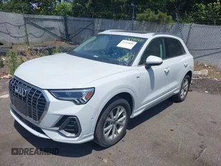 2021 Audi Q3 S line Premium Plus with VIN WA1EECF32M1047731, listed as a IAAI auction lot 39714835 with 15,939 mi miles and . Bid and sale history available at DreamBid. Image 2.