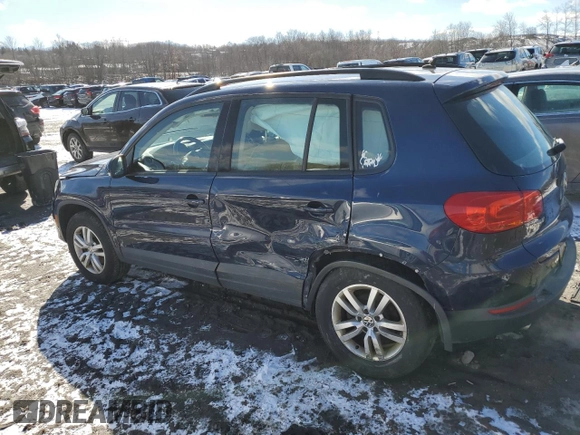 2016 Volkswagen Tiguan S with VIN WVGBV7AX9GW574405, listed as a Copart auction lot 45090275 with 74,974 mi miles and Salvage Title. Bid and sale history available at DreamBid. Image 2.