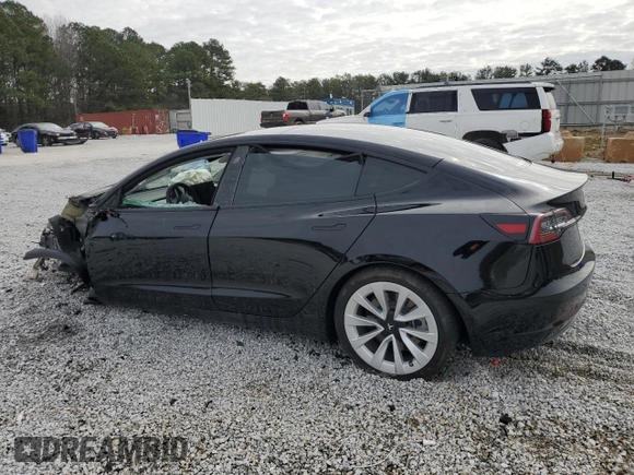 2022 Tesla Model 3 Long Range with VIN 5YJ3E1EB1NF178703, listed as a Copart auction lot 44350175 with 0 mi miles and Salvage Title. Bid and sale history available at carsss.com. Image 2.