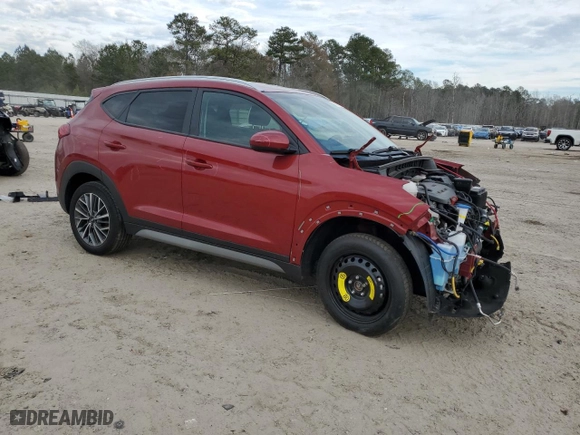 2021 Hyundai Tucson Sport with VIN KM8J3CAL7MU384097, listed as a Copart auction lot 41876835 with 46,002 mi miles and Salvage Title. Bid and sale history available at carsss.com. Image 4.