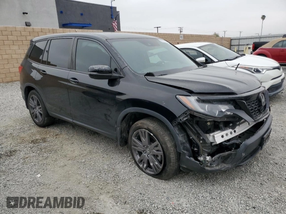 2021 Honda Passport EX-L with VIN 5FNYF7H53MB010524, listed as a Copart auction lot 50022685 with 18,882 mi miles and Salvage title. Bid and sale history available at DreamBid. Image 4.