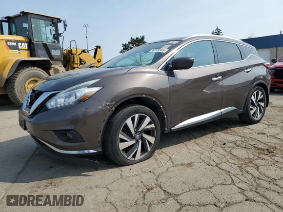 2016 Nissan Murano SL z VIN 5N1AZ2MH9GN138764, wystawiony jako Copart lot #59208385 z przebiegiem 135 257 mil mil oraz Czysty tytuł • Clean title. Historia ofert i sprzedaży dostępna na DreamBid. Obrazek 1.