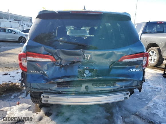 2021 Honda Pilot EX-L with VIN 5FNYF6H56MB066189, listed as a Copart auction lot 89333055 with 51,926 mi miles and Salvage Title. Bid and sale history available at carsss.com. Image 6.
