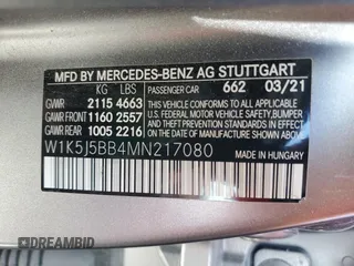 2021 Mercedes-Benz CLA with VIN W1K5J5BB4MN217080, listed as a Copart auction lot 66022784 with 333,333 mi miles and Clean Title. Bid and sale history available at carsss.com. Image 12.