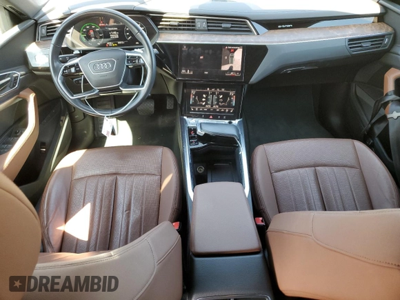 2019 Audi e-tron Premium Plus with VIN WA1LABGE6KB014901, listed as a Copart auction lot 50910225 with 46,322 mi miles and Salvage title. Bid and sale history available at DreamBid. Image 8.
