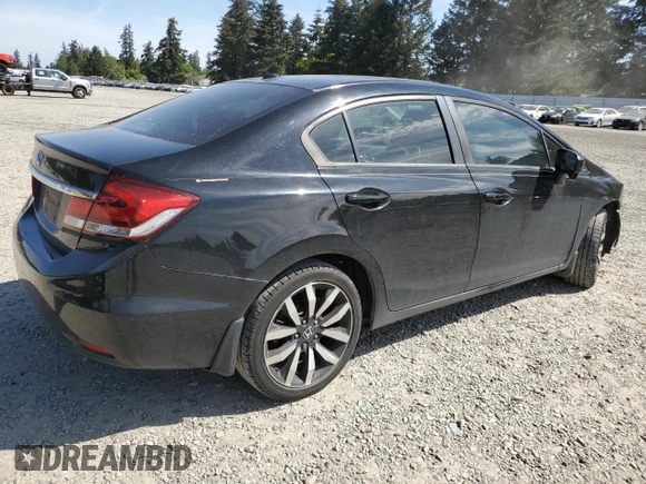 2014 Honda Civic EX-L with VIN 19XFB2F95EE054849, listed as a Copart auction lot 54334865 with 111,875 mi miles and Salvage Title. Bid and sale history available at DreamBid. Image 3.