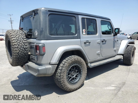2021 Jeep Wrangler Unlimited Sahara with VIN 1C4HJXEN3MW592171, listed as a Copart auction lot 62216705 with 85,257 mi miles and Salvage title. Bid and sale history available at DreamBid. Image 3.