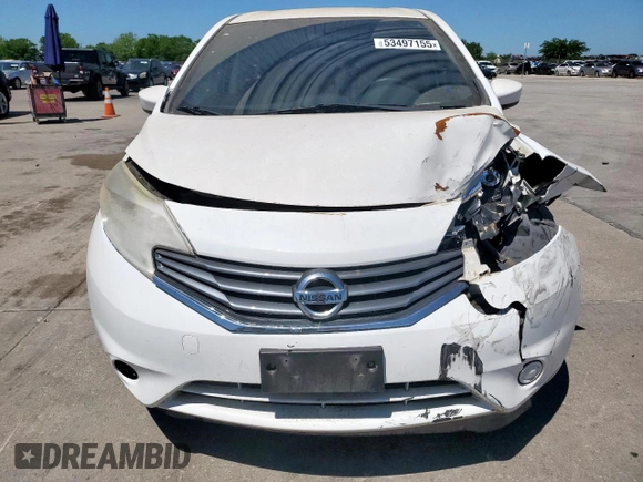 2015 Nissan Note S with VIN 3N1CE2CP6FL420914, listed as a Copart auction lot 53497155 with Not provided miles and Salvage title. Bid and sale history available at DreamBid. Image 5.