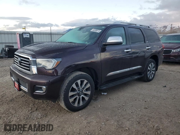 2019 Toyota Sequoia Limited with VIN 5TDJY5G17KS172230, listed as a Copart auction lot 84038674 with 39,992 mi miles and Salvage Title. Bid and sale history available at carsss.com. Image 1.