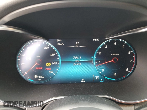 2021 Mercedes-Benz C 300 with VIN W1KWF8DB9MR650682, listed as a Copart auction lot 48050195 with 24,956 mi miles and Salvage title. Bid and sale history available at DreamBid. Image 9.