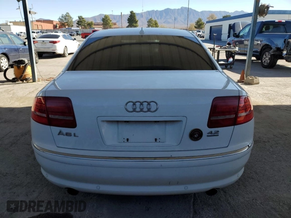 2010 Audi A8 with VIN WAURVAFA6AN007163, listed as a Copart auction lot 81377074 with 158,919 mi miles and Clean title. Bid and sale history available at DreamBid. Image 6.
