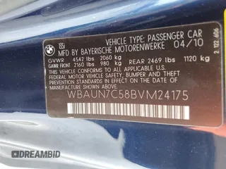 2011 BMW 1 Series 135i with VIN WBAUN7C58BVM24175, listed as a Copart auction lot 70245184 with Not Provided miles and Salvage Title. Bid and sale history available at carsss.com. Image 13.