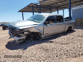 2021 Ram 1500 Lone Star with VIN 1C6RREFT2MN590066, listed as a Copart auction lot 56341115 with 9,366 mi miles and Salvage title. Bid and sale history available at DreamBid. Image 1.
