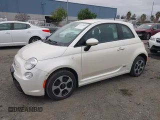 2015 FIAT 500e with VIN 3C3CFFGE0FT623389, listed as a IAAI auction lot 41473493 with 34,177 mi miles. Bid and sale history available at carsss.com. Image 2.