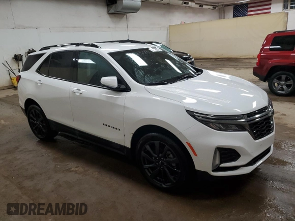 2022 Chevrolet Equinox RS with VIN 3GNAXMEV8NS120941, listed as a Copart auction lot 51056075 with 50,197 mi miles and Non Repairable. Bid and sale history available at DreamBid. Image 4.