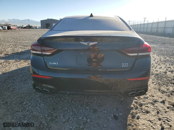 2018 Genesis G80 3.3T Sport with VIN KMHGN4JB9JU271815, listed as a Copart auction lot 46999165 with 96,628 mi miles and Clean Title. Bid and sale history available at carsss.com. Image 6.