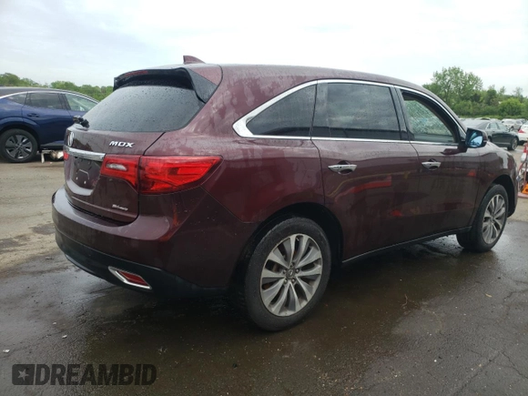 2014 Acura MDX Technology with VIN 5FRYD4H41EB028323, listed as a Copart auction lot 56938365 with Not provided miles and Salvage title. Bid and sale history available at DreamBid. Image 3.