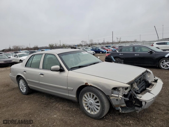 2008 Mercury Grand Marquis LS with VIN 2MEFM75V98X655166, listed as a Copart auction lot 51463775 with 0 mi miles and Salvage Title. Bid and sale history available at carsss.com. Image 4.