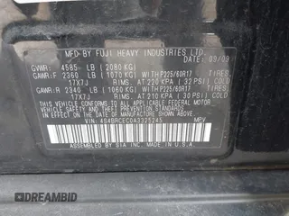 2010 Subaru Outback Premium with VIN 4S4BRCEC0A3325245, listed as a IAAI auction lot 42094909 with 232,217 mi miles and . Bid and sale history available at DreamBid. Image 9.
