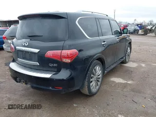 2017 Infiniti QX80 z VIN JN8AZ2NF1H9640040, wystawiony jako IAAI lot #41569442 z przebiegiem 96 273 mil mil oraz . Historia ofert i sprzedaży dostępna na DreamBid. Obrazek 4.