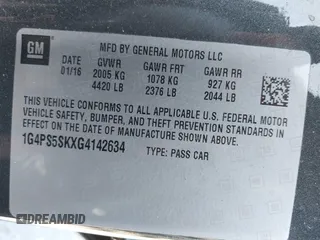2016 Buick Verano Group with VIN 1G4PS5SKXG4142634, listed as a IAAI auction lot 42305164 with 103,071 mi miles and . Bid and sale history available at DreamBid. Image 9.