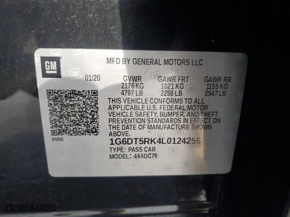 2020 Cadillac CT5 Premium Luxury with VIN 1G6DT5RK4L0124256, listed as a Copart auction lot 43450124 with 66,160 mi miles. Bid and sale history available at carsss.com. Image 12.
