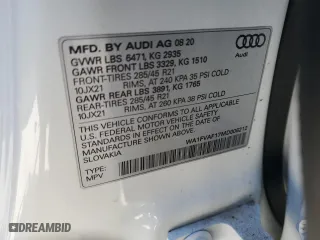 2021 Audi Q8 Prestige with VIN WA1FVAF17MD006212, listed as a Copart auction lot 46229225 with 57,061 mi miles and Salvage Title. Bid and sale history available at carsss.com. Image 16.